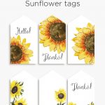Sunflower Tags | Printables | Free Printable Gift Tags, Free   Free Printable Sunflower Template