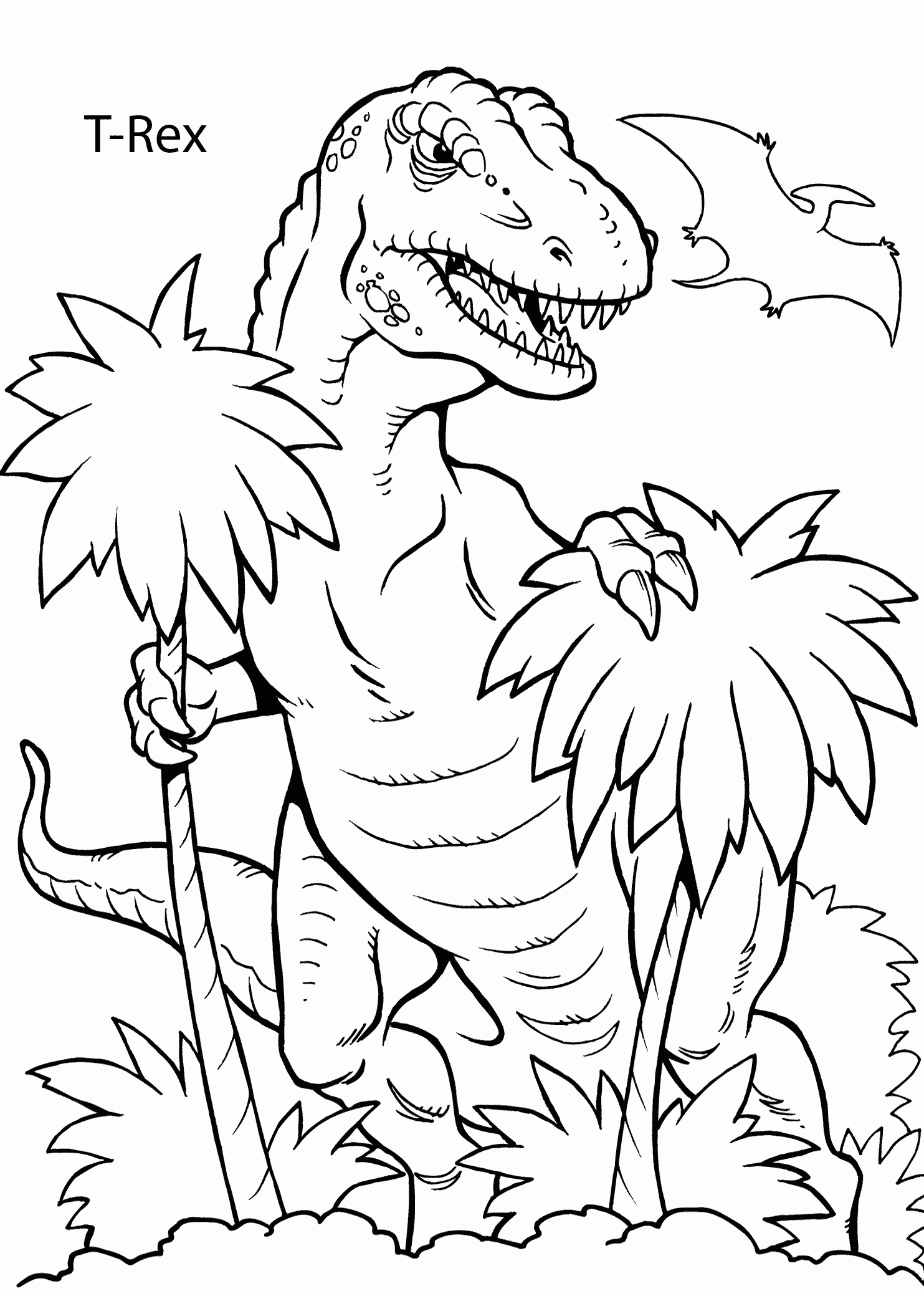 T-Rex Dinosaur Coloring Pages For Kids, Printable Free - Free Printable Dinosaur Coloring Pages
