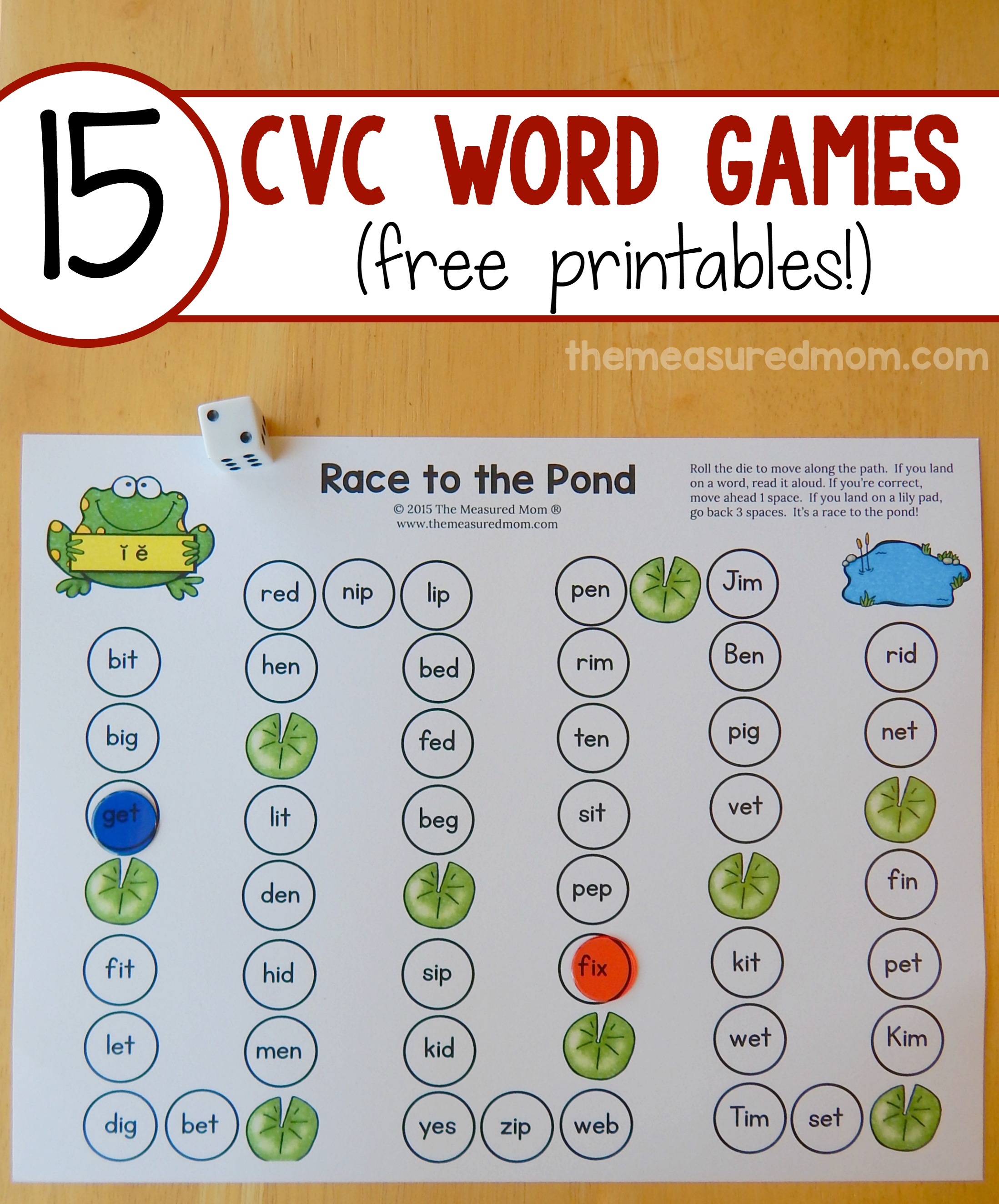 Teach Cvc Words With 15 Free Games! - The Measured Mom - Free Printable Word Games