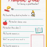 Thank You Teacher   A Free Printable | Stay At Home Mum   All About My Teacher Free Printable