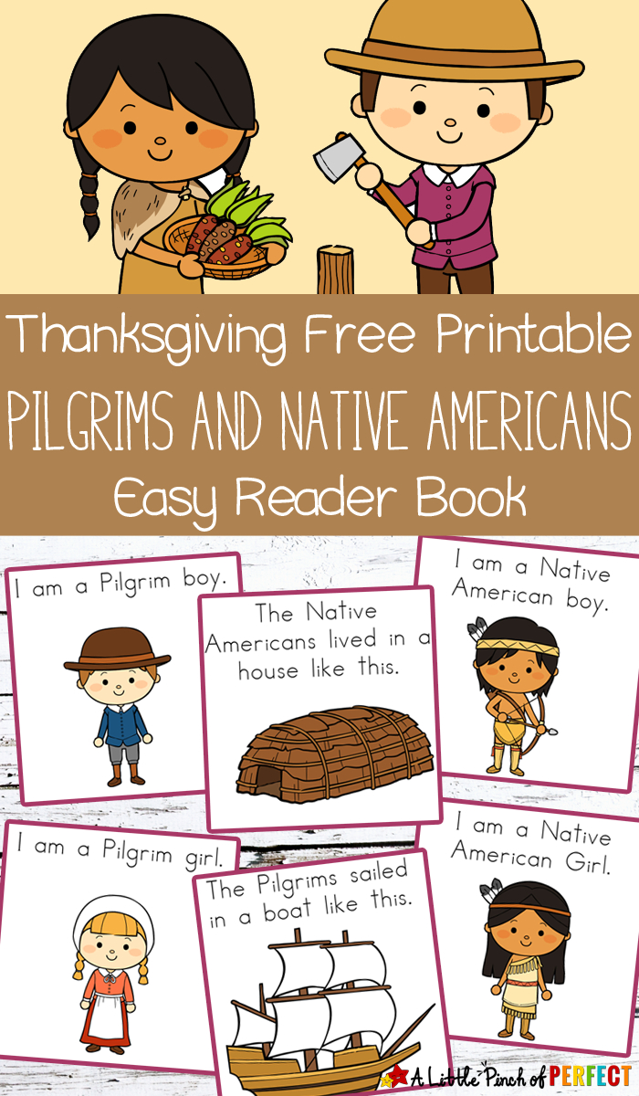 Thanksgiving Free Printable Easy Reader Book: Pilgrims And Native - Free Printable Thanksgiving Books