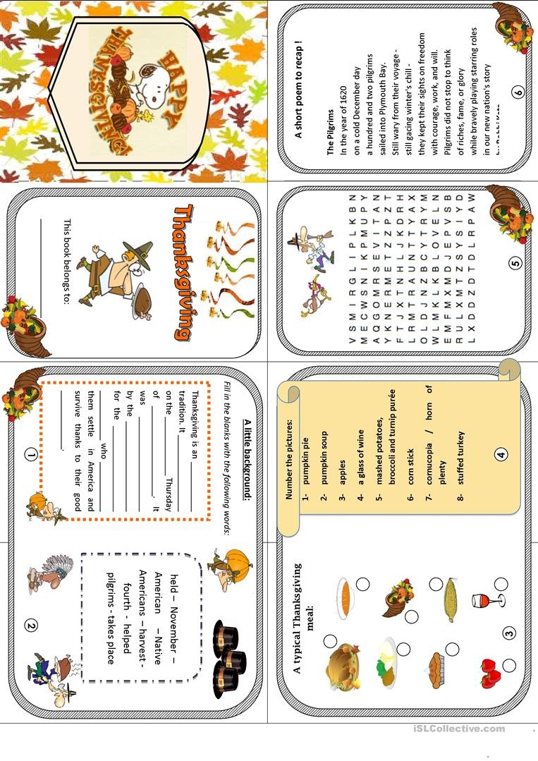 Thanksgiving Mini Books Free Printable Printable Word Searches