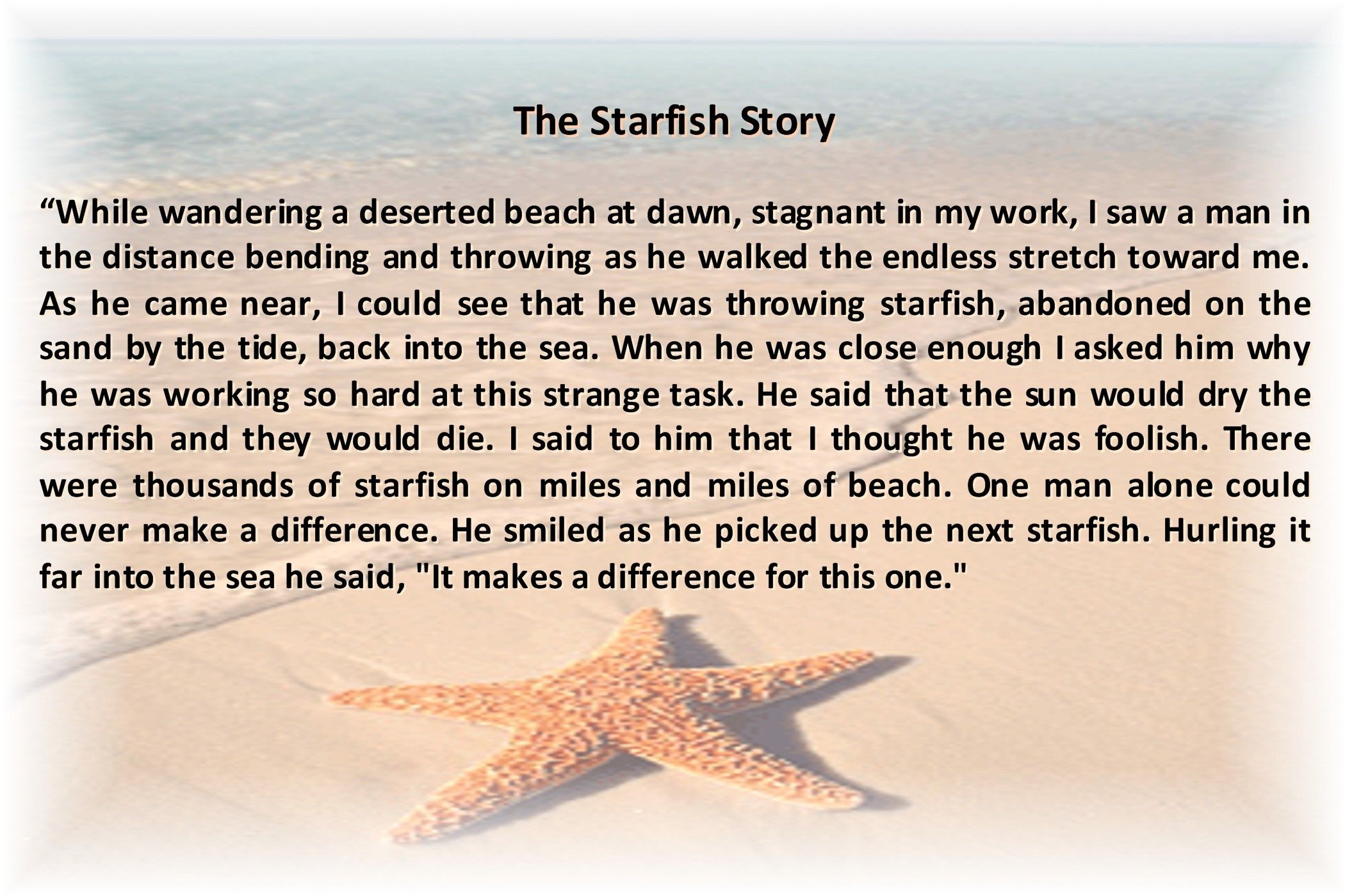 The Starfish Story | Loren Eiseley | Nebraska Author | Travel - Starfish Story Printable Free