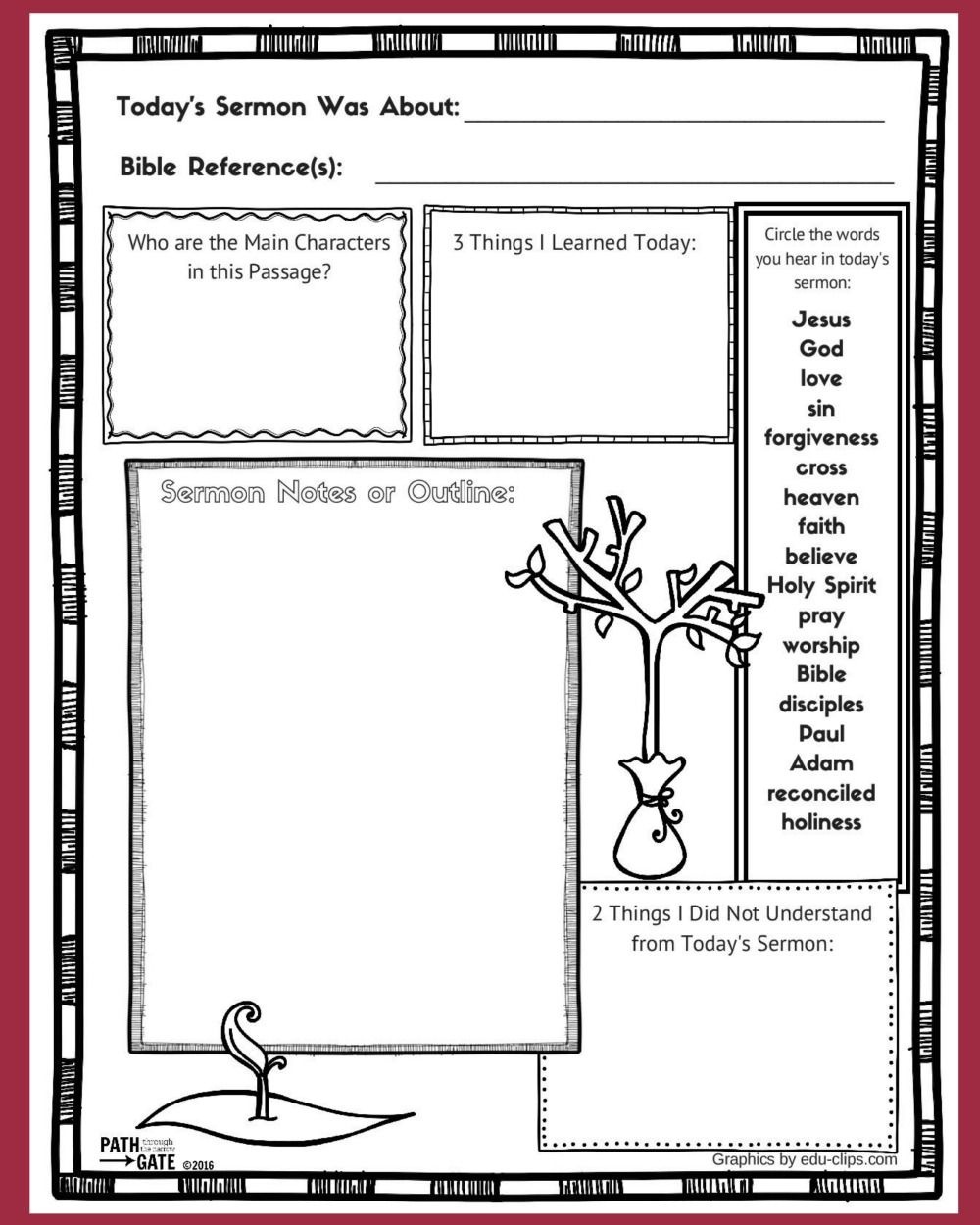These Free Printable Sermon Notes Pages Include A Sunday Morning - Free Printable Easter Sermons
