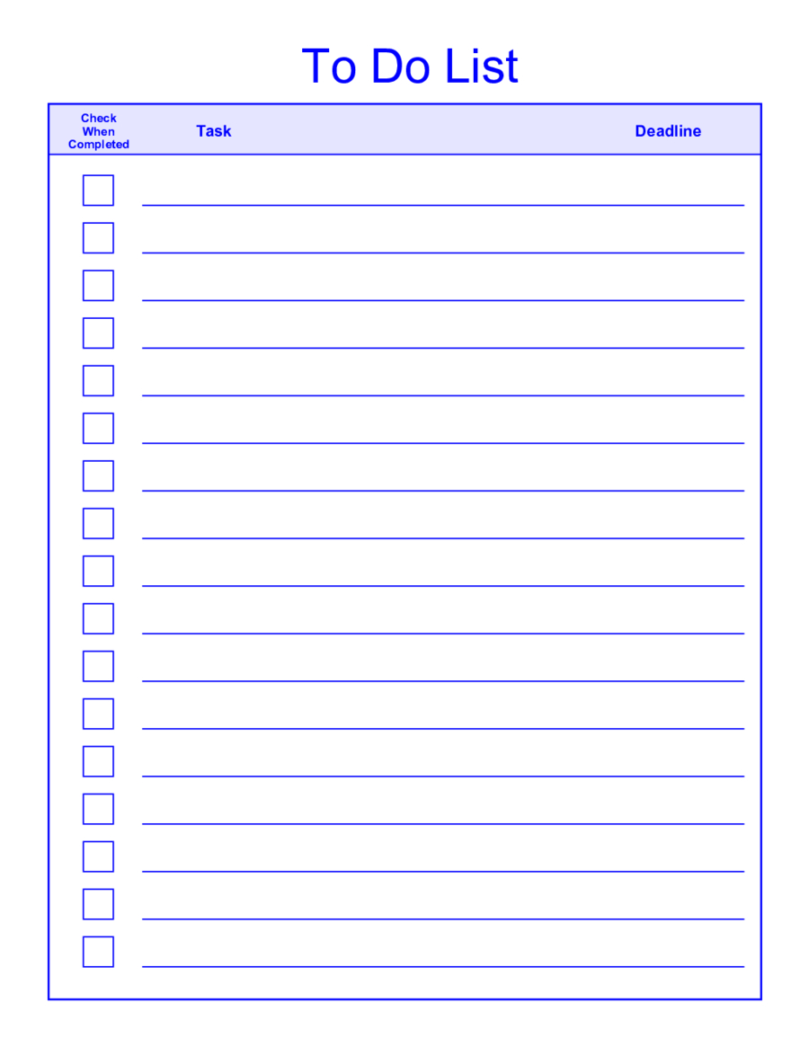 Things To Do List Template Pdf Free Printable To Do List Pdf Free 