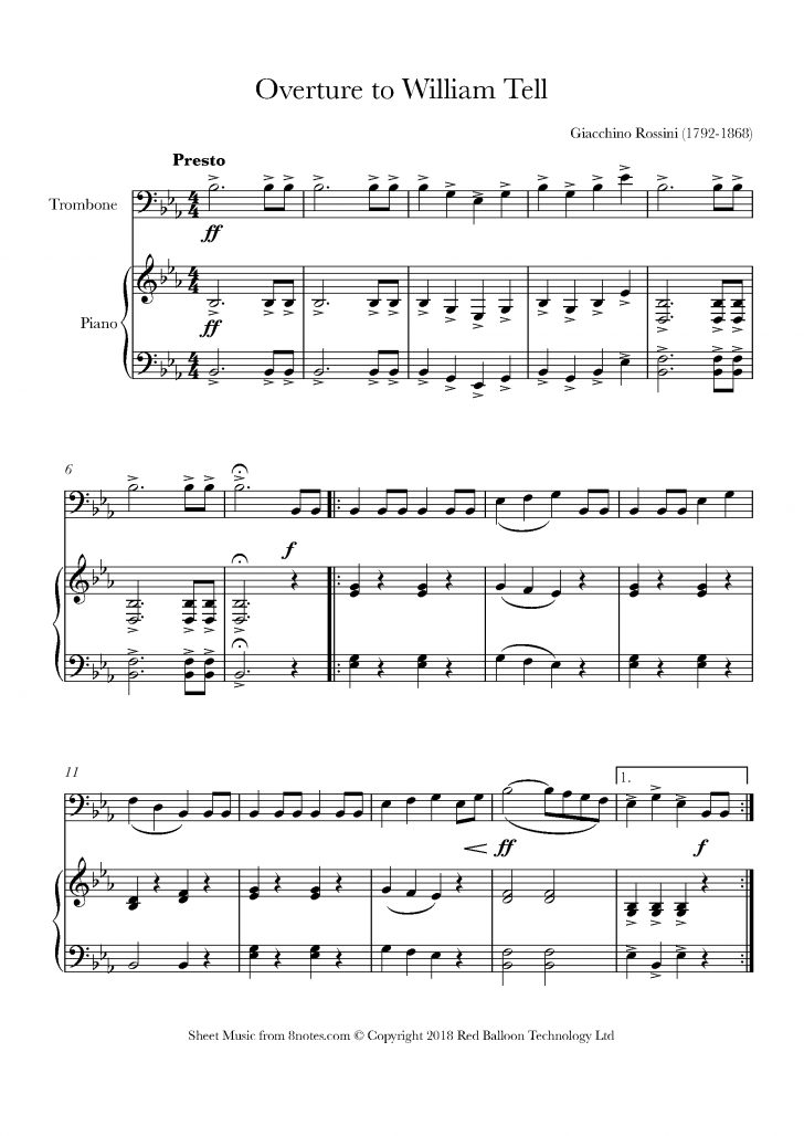 Trombone Christmas Sheet Music Free Printable