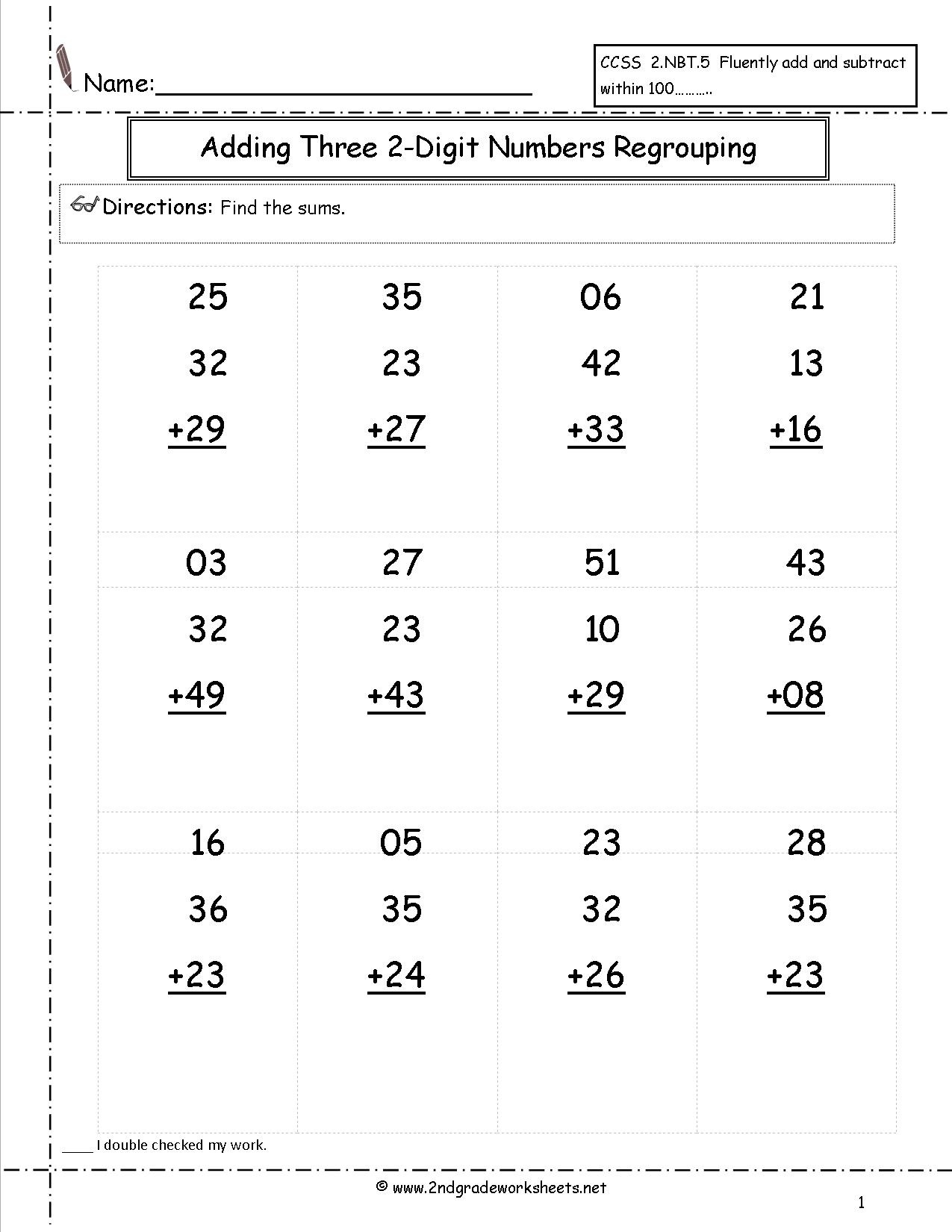 Free Printable Two Digit Addition Worksheets Free Printable A To Z