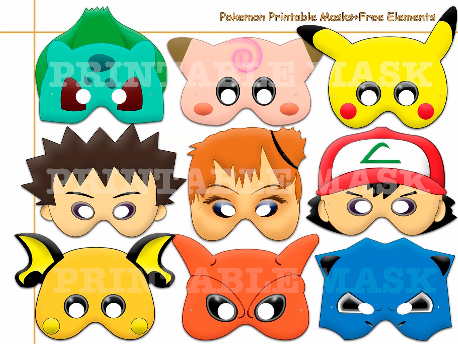 Free Printable Pokemon Masks Free Printable A To Z