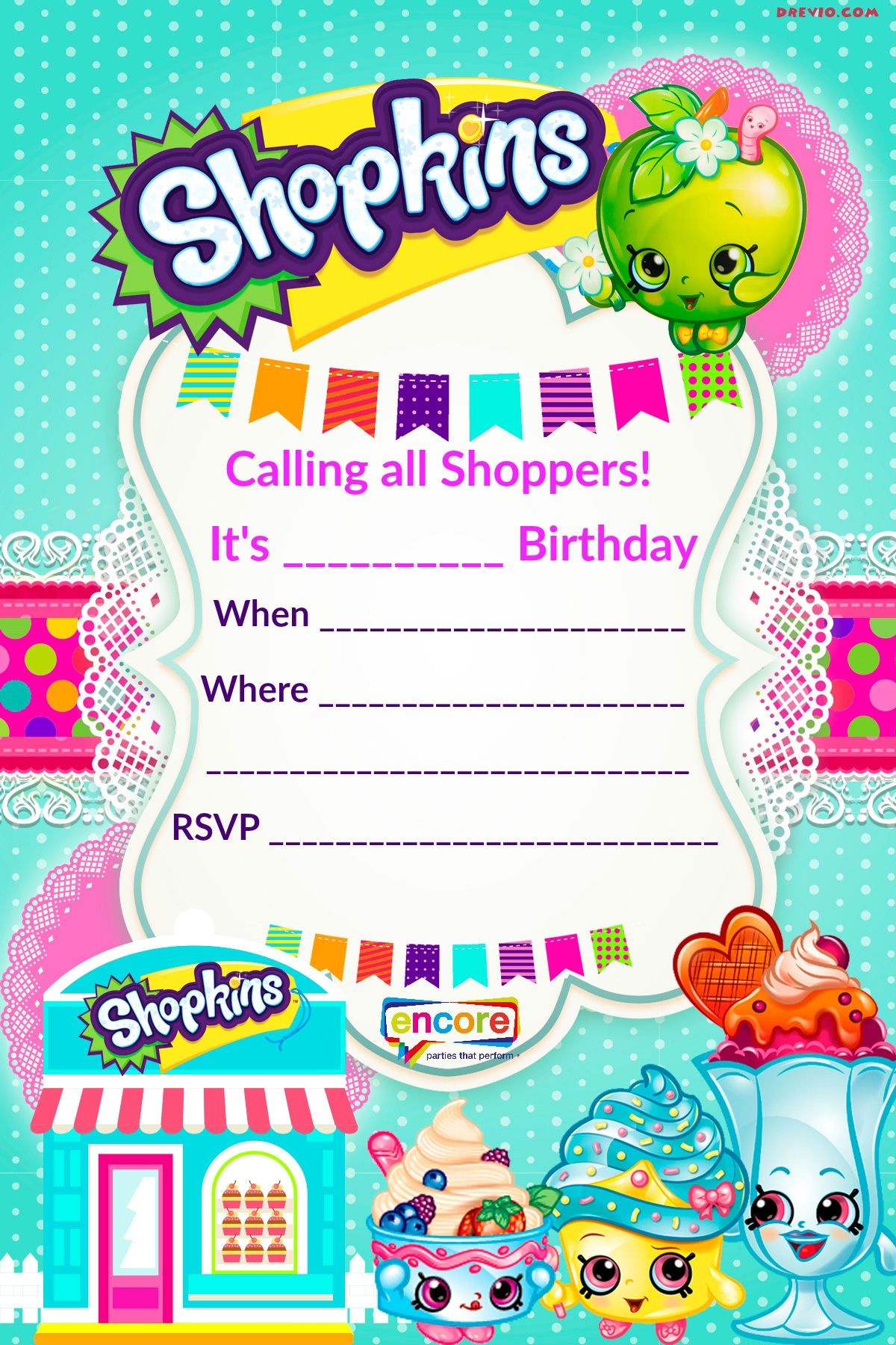 Updated - Free Printable Shopkins Birthday Invitation | Event - Shopkins Banner Printable Free