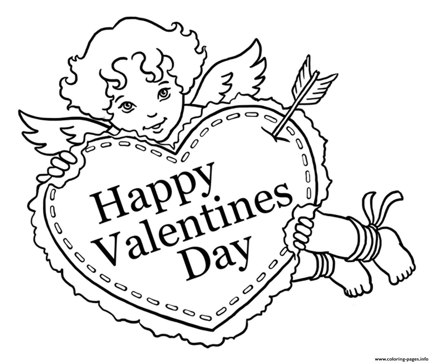 Valentine Sweet Cupid Coloring Pages Printable - Free Printable