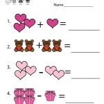 Valentine's Day Math Worksheet   Free Kindergarten Holiday Worksheet   Free Printable Preschool Valentine Worksheets