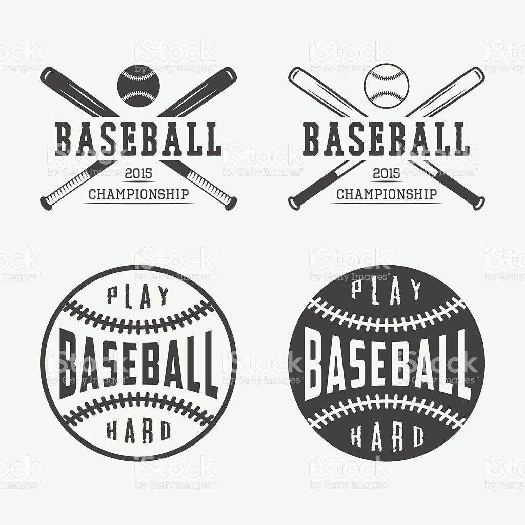 Vintage Baseball Logos, Emblems, Badges And Design Elements. Vector - Free Printable Baseball Logos