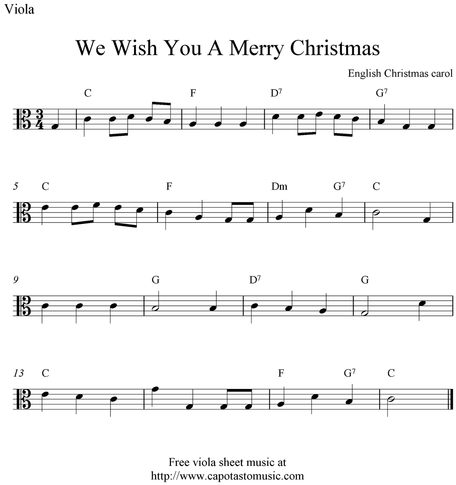 Viola Sheet Music For Christmas | Free Easy Christmas Viola Sheet - Trombone Christmas Sheet Music Free Printable