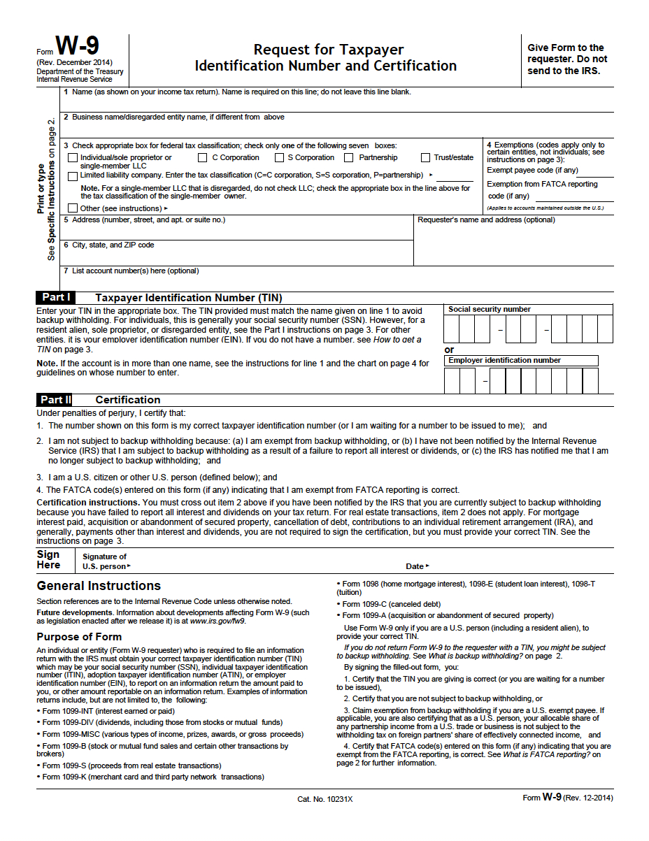 W9 Form Printable 2017 Free - Free Printable A To Z