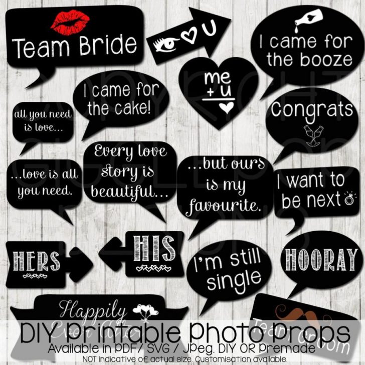 Free Printable Wedding Photo Booth Props