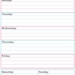Weekly Planner Printable. Nice, Simple, Clean Lines. | School   Free Printable Blank Weekly Schedule