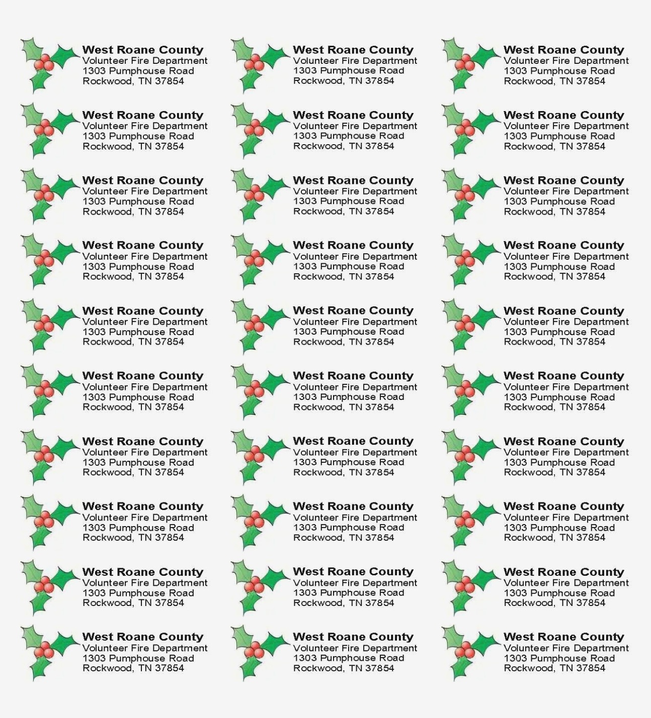 Free Christmas Address Labels To Print