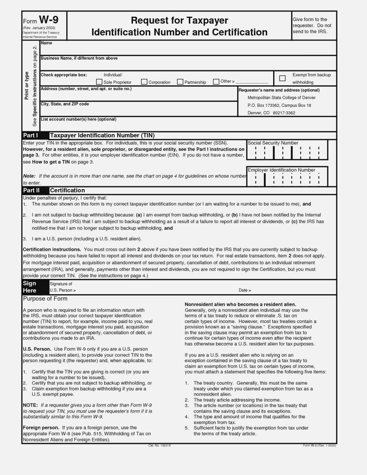 Blank W8 Form Printable 2304