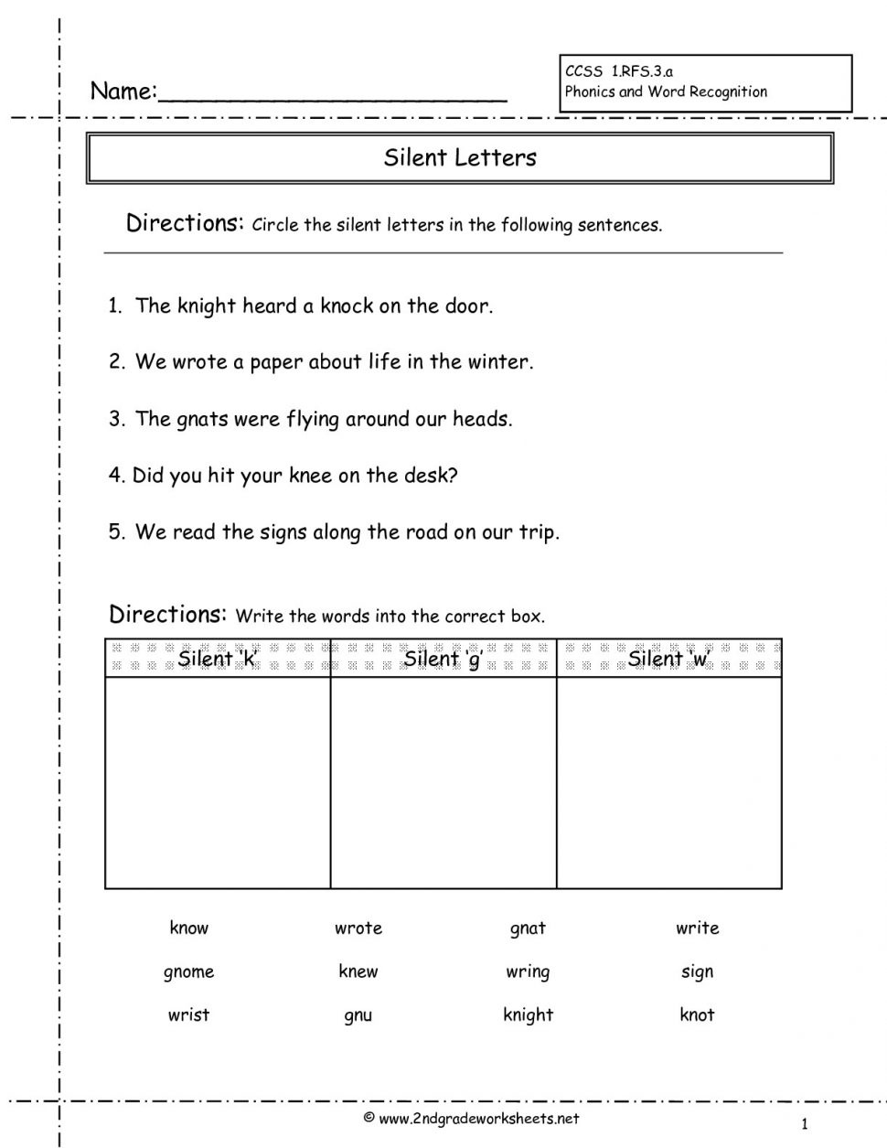 Worksheet : Second Grade Phonics Worksheets And Flashcards Silent - Free Printable Worksheets On Africa