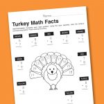 Worksheet Wednesday: Turkey Math Facts   Paging Supermom   Math Worksheets Thanksgiving Free Printable