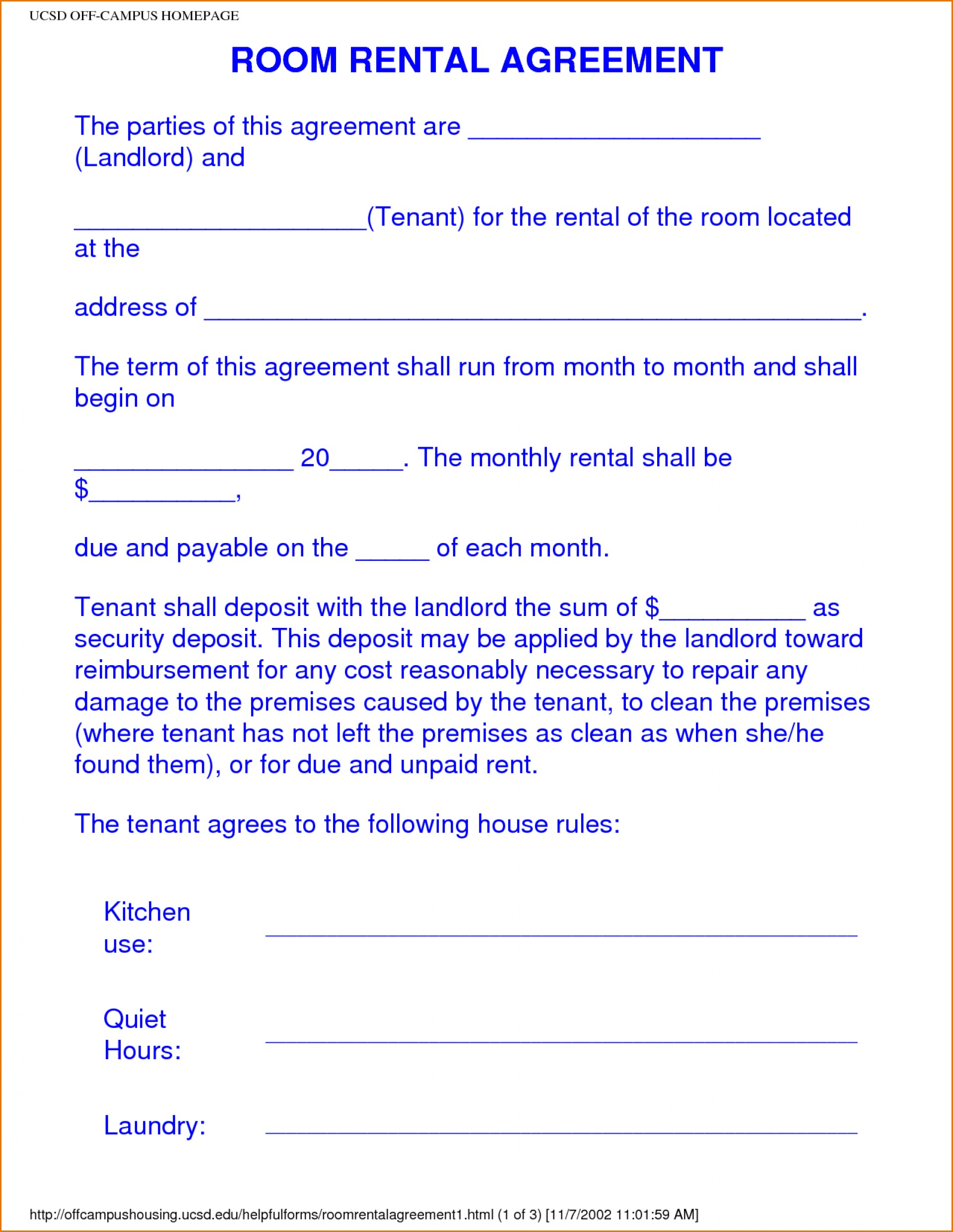 021 Free Printable Lease Agreement Template Ideasntal Forms Form - Free Printable Room Rental Agreement Forms