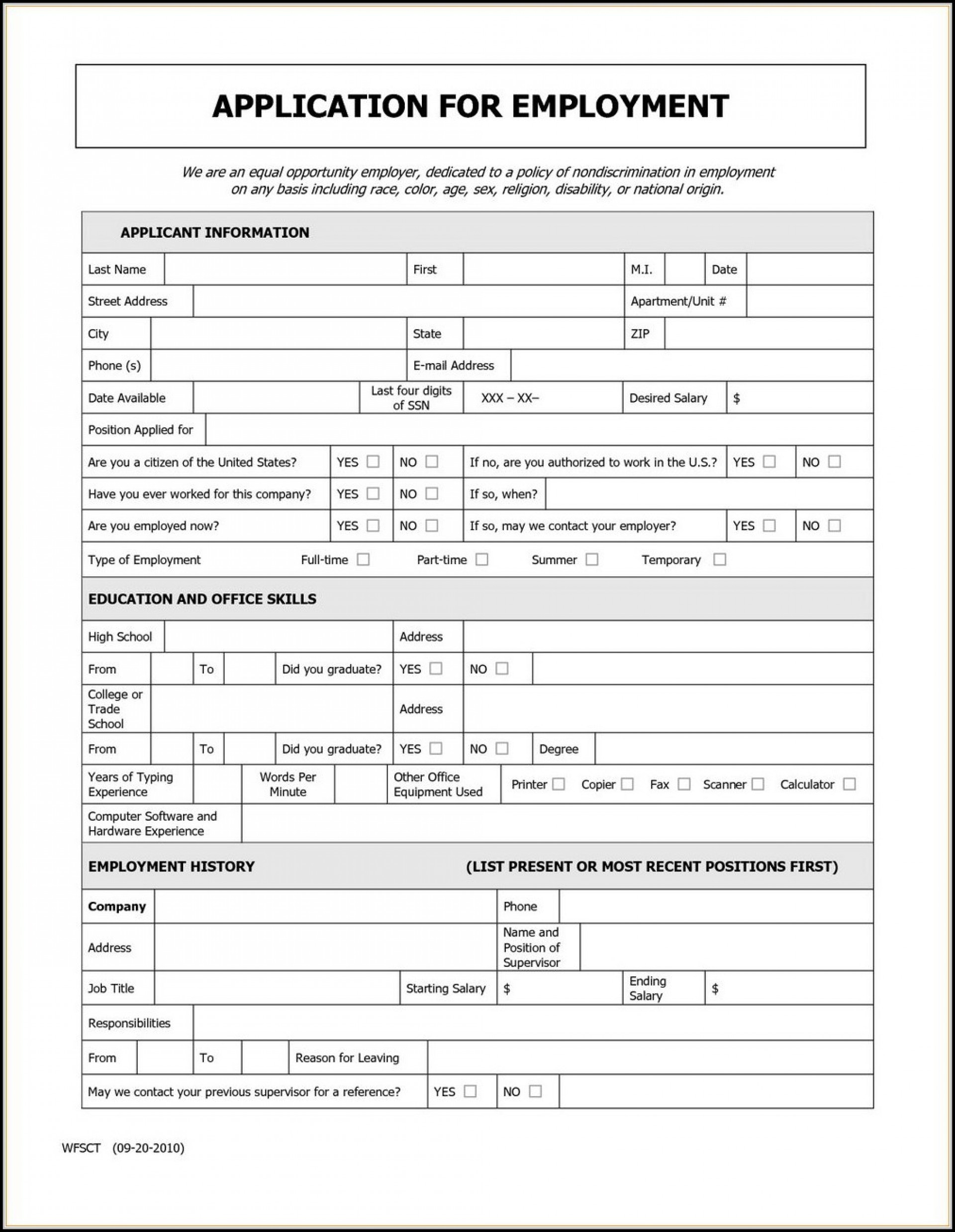023 General Application For Employment Templatewriting Is Easy - Free Printable General Application For Employment