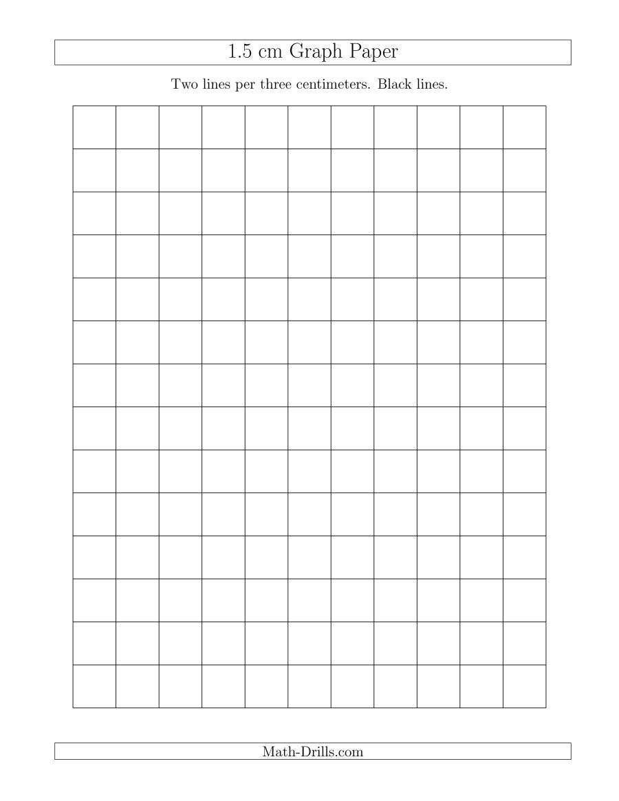 1.5 Cm Graph Paper With Black Lines (A) - Free Printable Graph Paper For Elementary Students