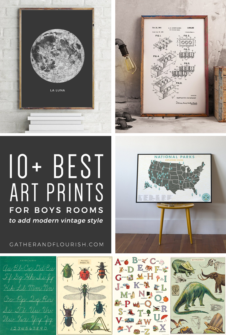 10+ Art Prints For Boys Rooms (Plus Free Printable!) | Orc Week 4 - Free Printable Vintage Art