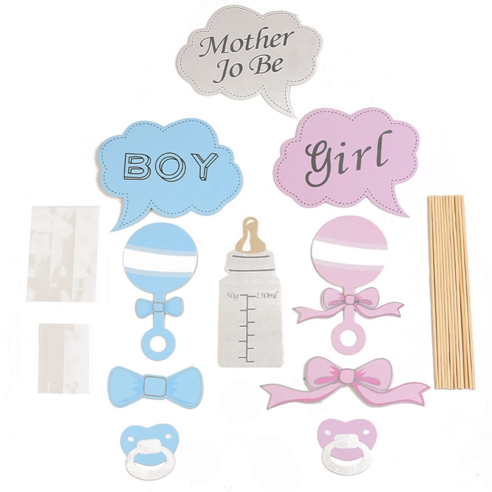 10 Pcs Baby Shower Party Props Baby Bottle Cardboard Photo Booth - Free Printable Boy Baby Shower Photo Booth Props
