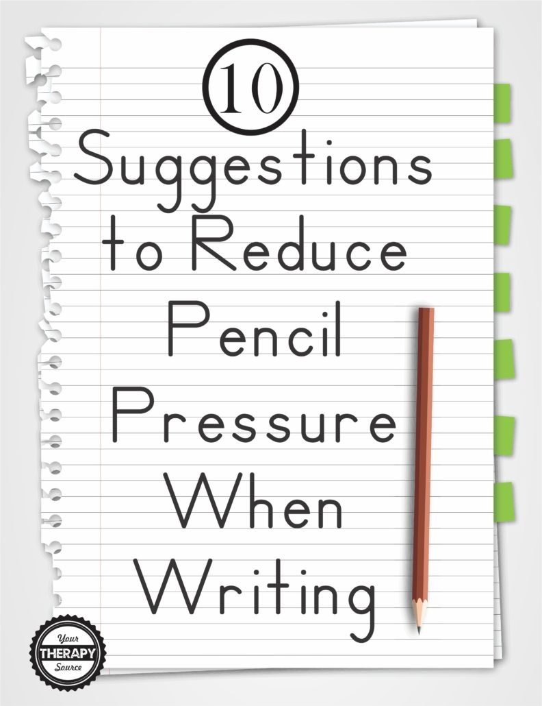 10 Suggestions To Reduce Pencil Pressure When Writing - Your Therapy - Handwriting Without Tears Worksheets Free Printable