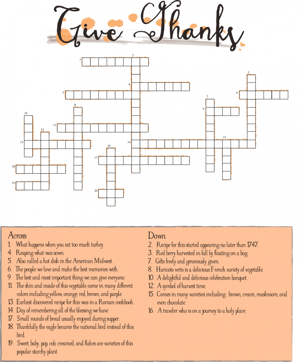 10 Superfun Thanksgiving Crossword Puzzles | Kittybabylove - Thanksgiving Crossword Puzzles Printable Free