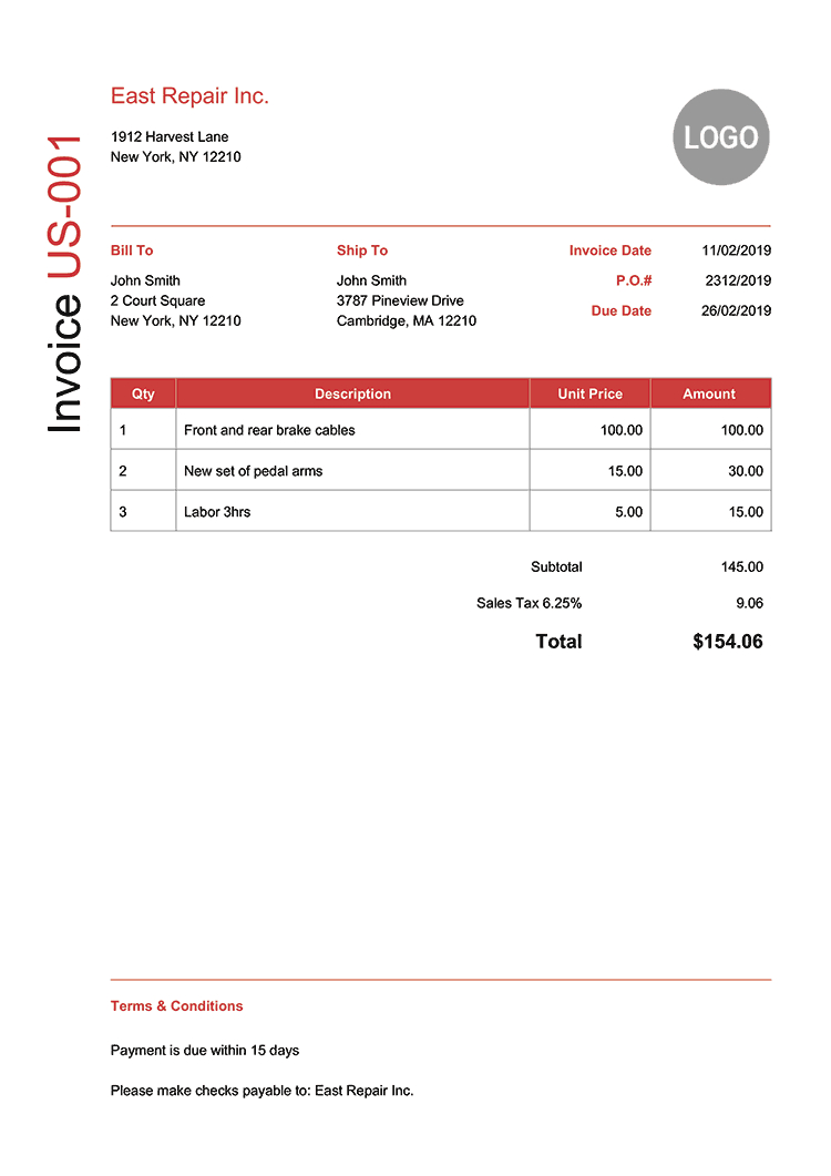 100 Free Invoice Templates | Print &amp;amp; Email As Pdf | Fast &amp;amp; Secure - Free Printable Blank Invoice Sheet