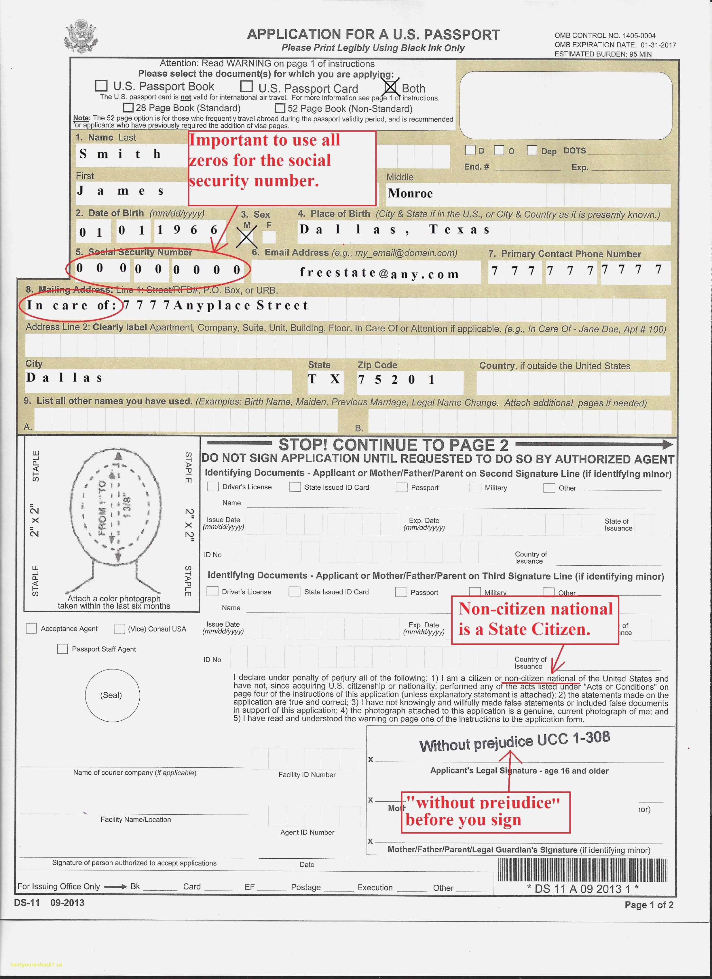 us passport application form