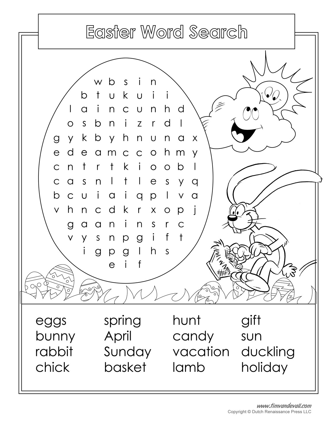 16 Printable Easter Word Search Puzzles | Kittybabylove - Free Printable Easter Puzzles For Adults