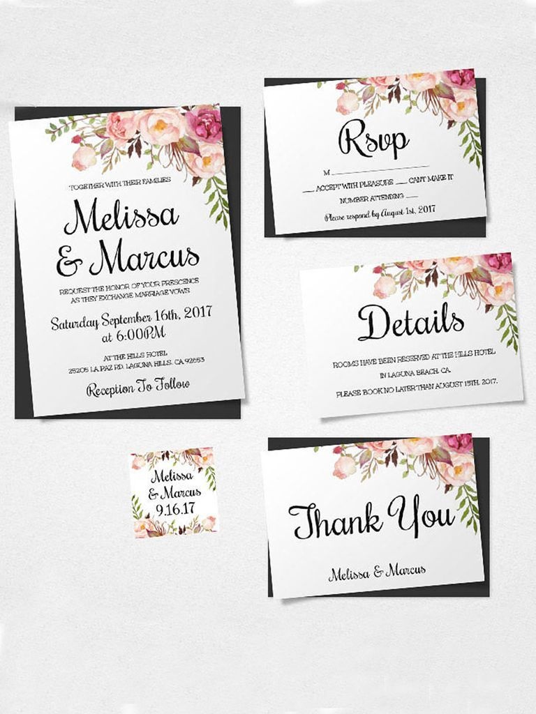 16 Printable Wedding Invitation Templates You Can Diy | Diy Details - Free Printable Wedding Inserts