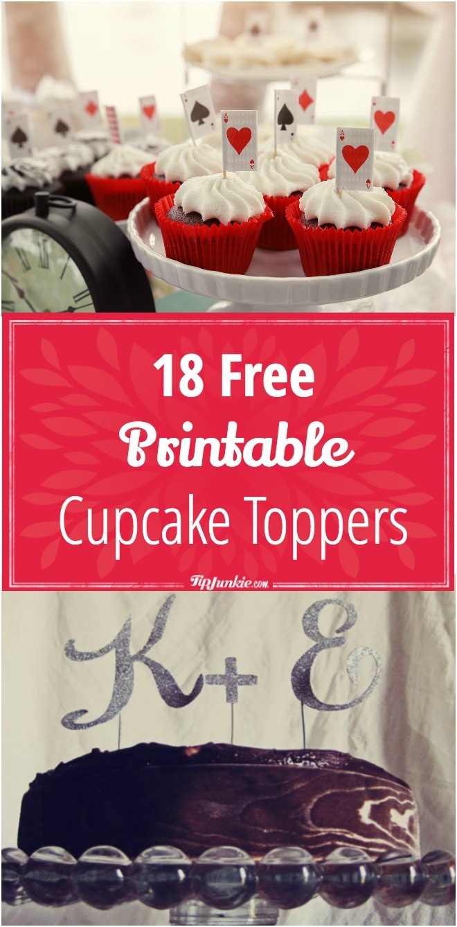 18 Free Printable Cupcake Toppers – Tip Junkie - Cupcake Flags Printable Free