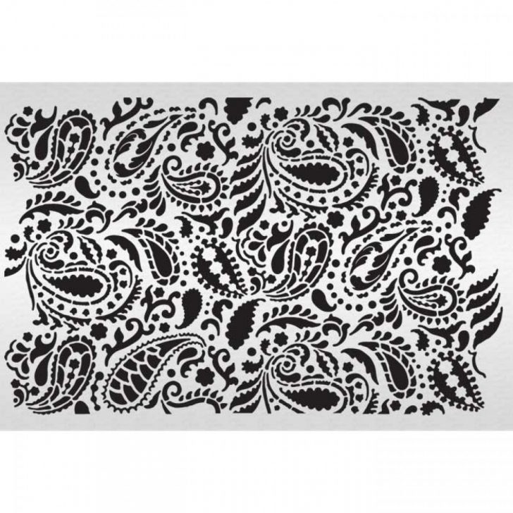 18 Stencils Of Paisley Design Images - Paisley Pattern Stencil, Wall