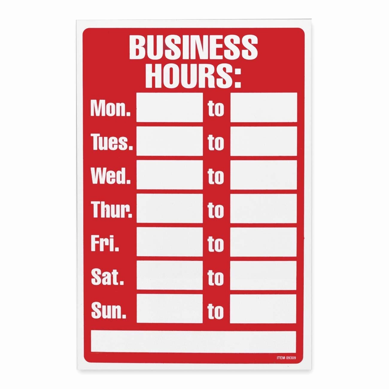 20 Free Printable Business Signs – Guiaubuntupt - Free Printable Business Hours Sign