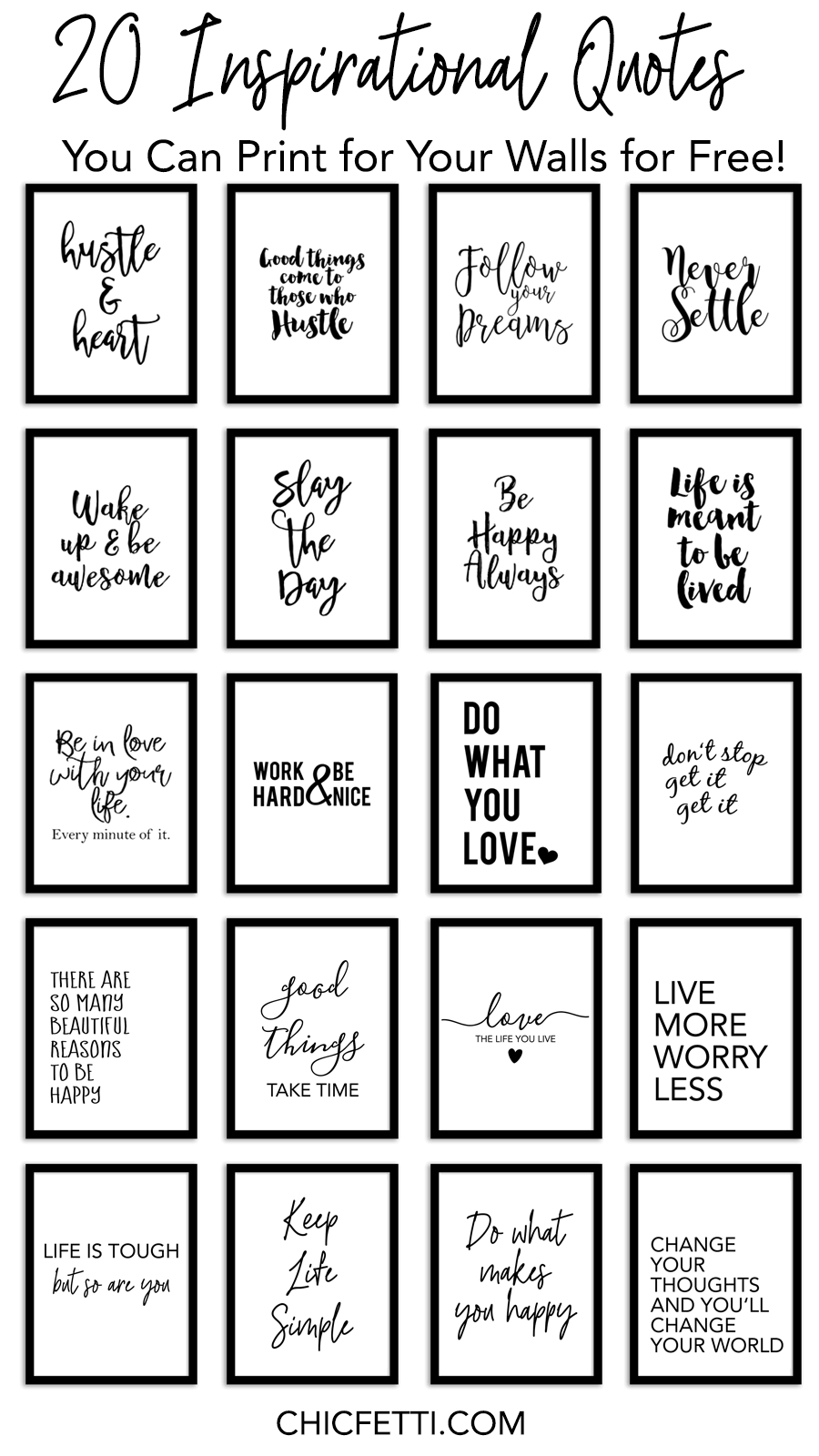 20 Inspirational Quotes You Can Print For Your Walls For Free - Free Black And White Printable Art