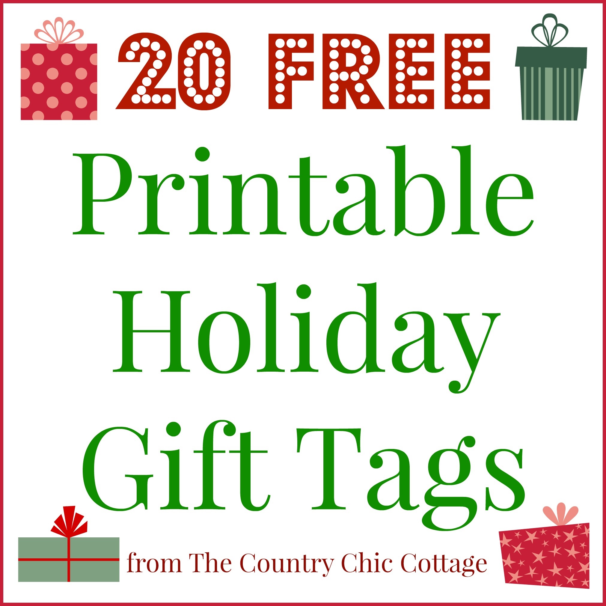 20 Printable Holiday Gift Tags (For Free!!) - The Country Chic Cottage - Free Printable Toe Tags
