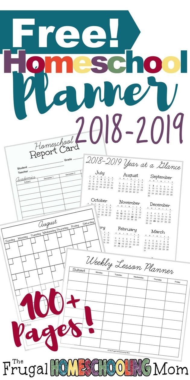 2018-2019 Free Homeschool Planner | Homeschooling | Homeschool - Free Printable Homeschool Curriculum
