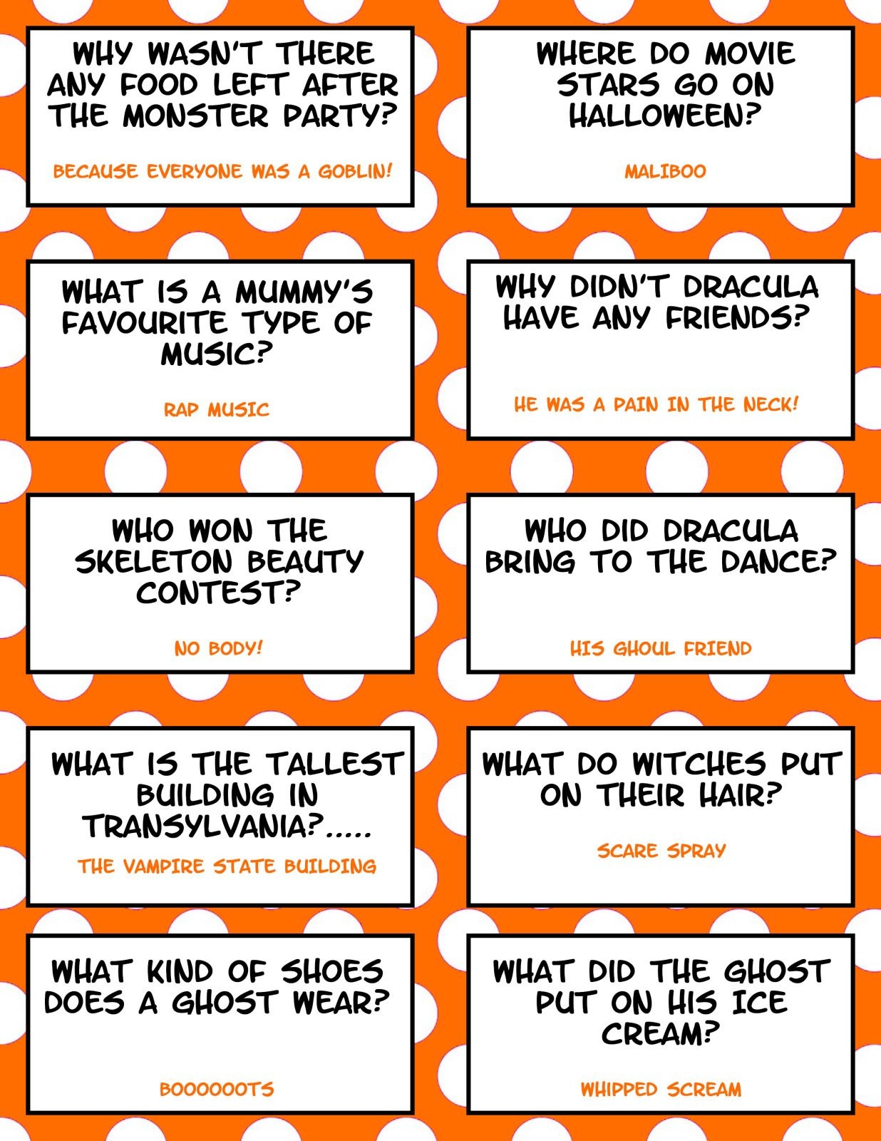 21 Hilarious Halloween Lunch Box Jokes For Kids | Books For Jordan - Free Printable Jokes For Adults