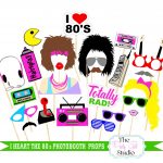 23Pc I Heart The 80's Themed Photo Booth Props/wedding Photobooth   80S Photo Booth Props Printable Free