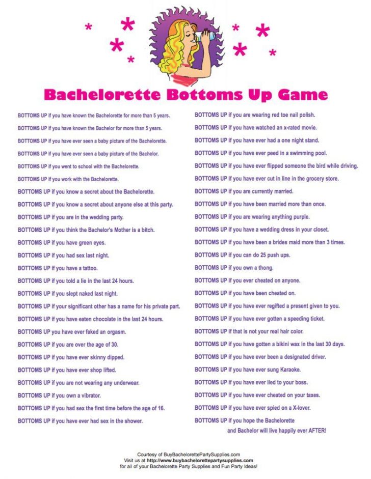 Free Printable Bachelorette Party Games
