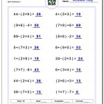 24 Printable Order Of Operations Worksheets To Master Pemdas!   Order Of Operations Free Printable Worksheets With Answers