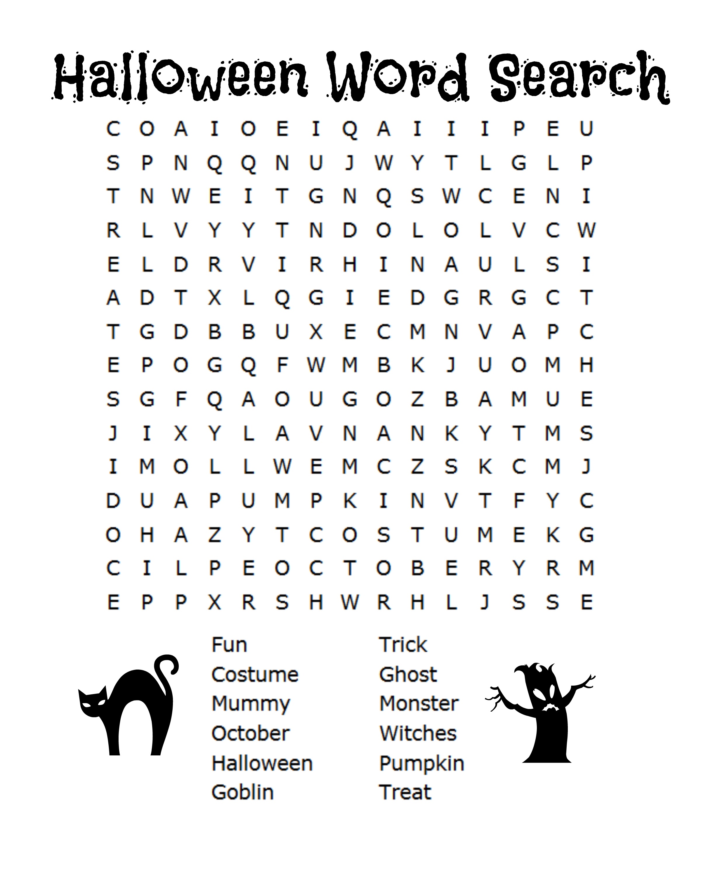 26 Spooky Halloween Word Searches | Kittybabylove - Free Printable Halloween Word Search Puzzles