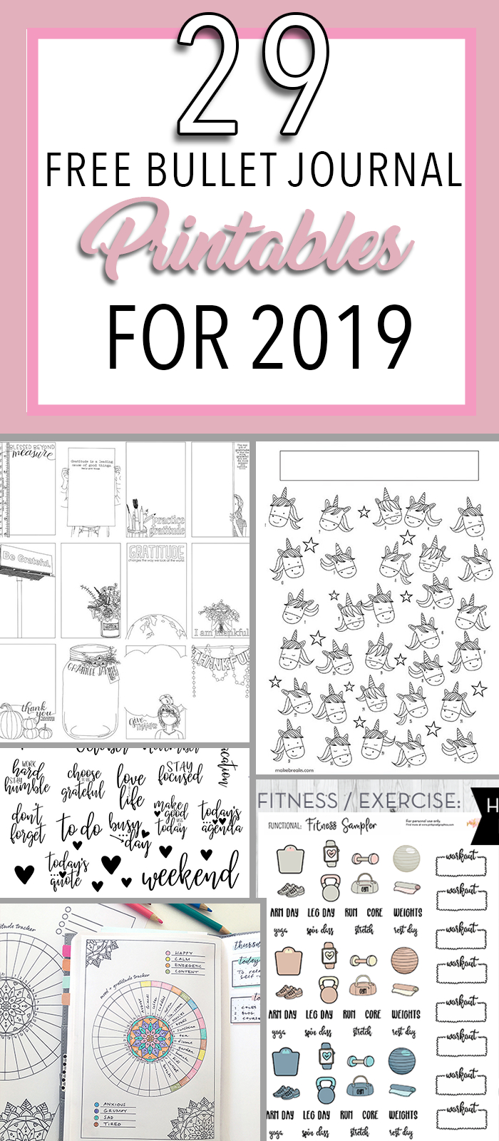 29 Free Bullet Journal Printables To Snag For 2019 | The Petite - Free Printable Bullet Journal Pages