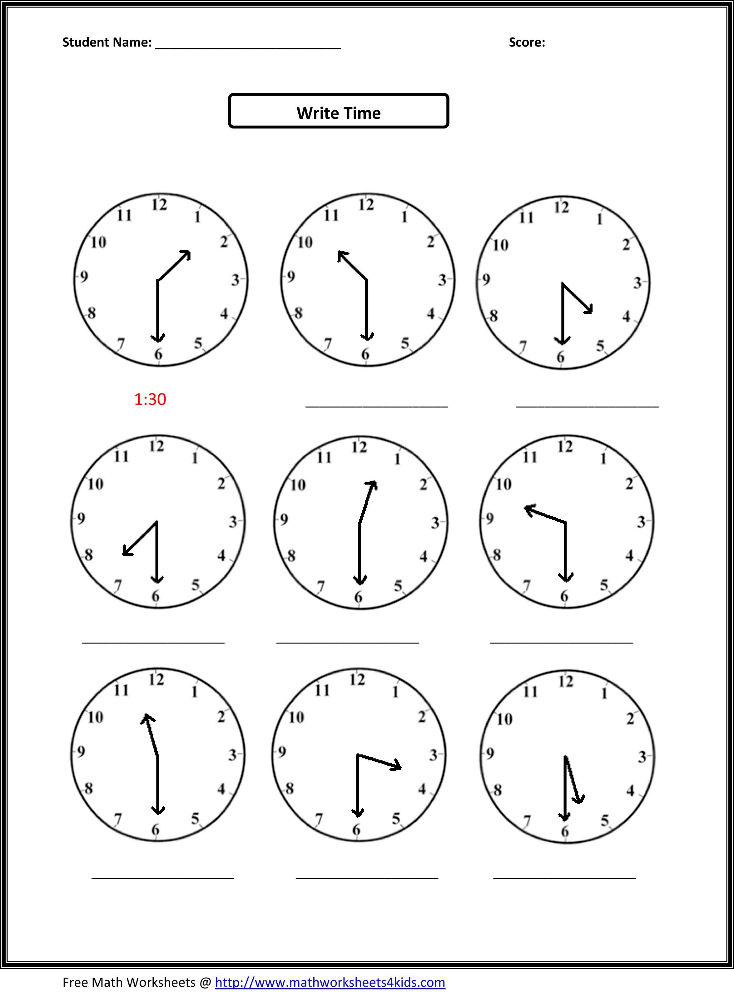 2Nd Grade Free Worksheets Math | Math: Time/measurement | 2Nd Grade - Free Printable Time Worksheets For Grade 3