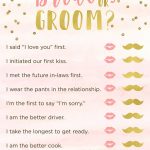 3 Bridal Shower Games + Free Printables | Free Printables +   How Well Does The Bride Know The Groom Free Printable