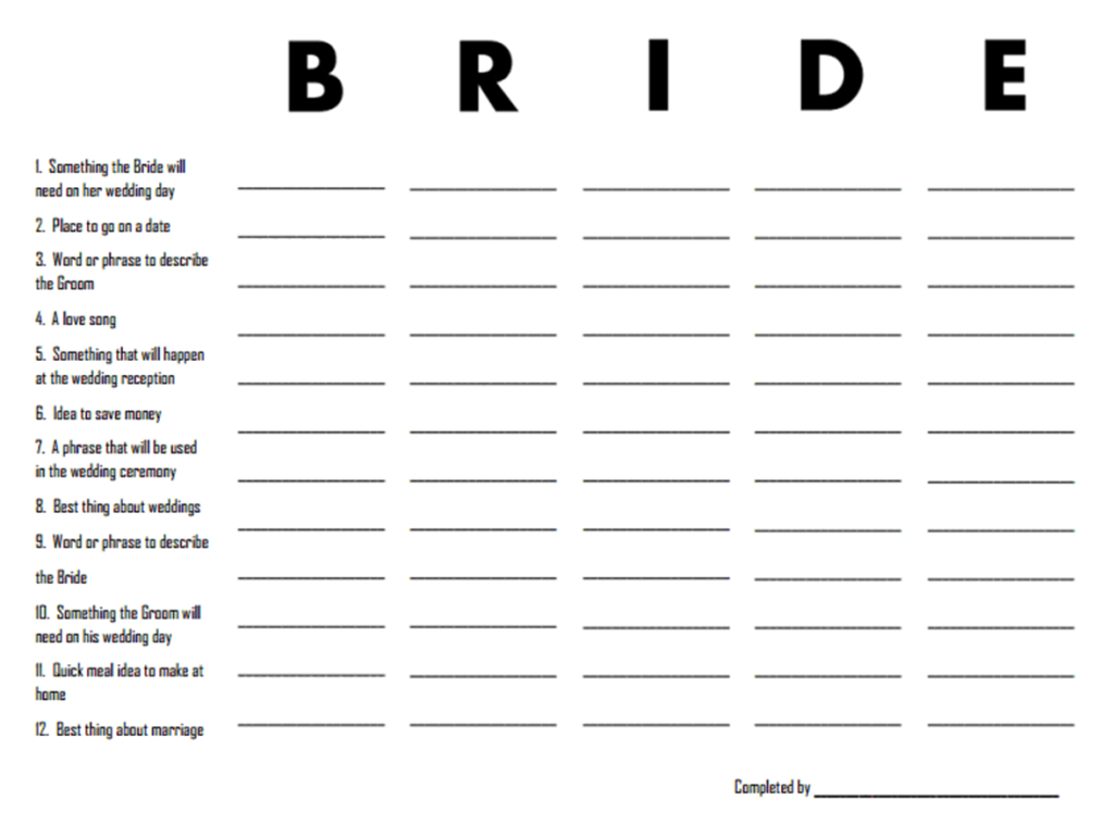 3 Free Printable Bridal Shower Games (That Are Actually Fun - Free Printable Wedding Party List